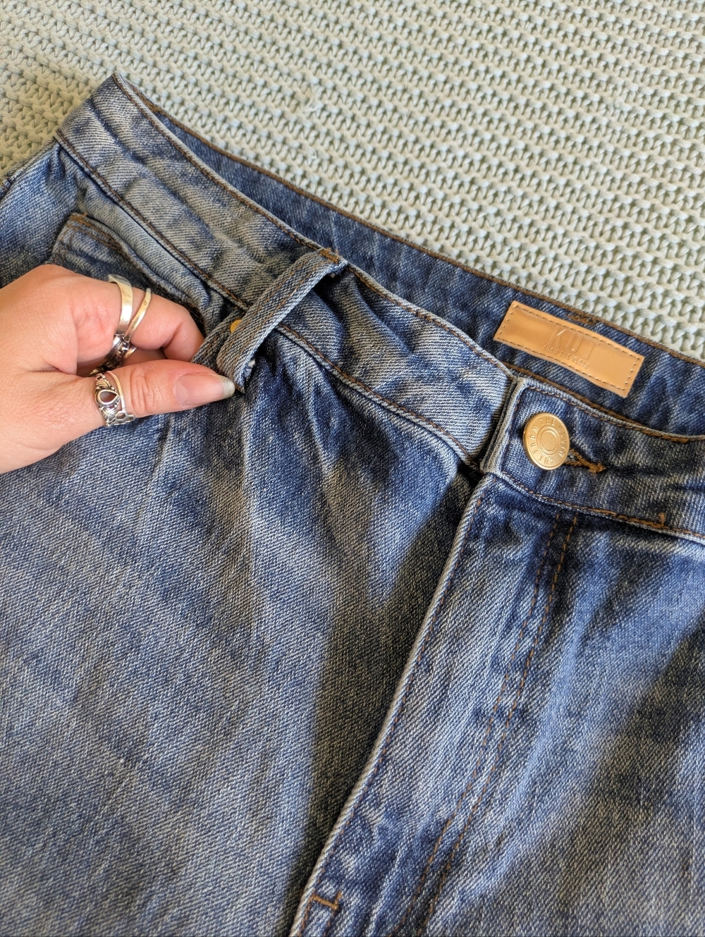 KUT Sienna Wide Leg Hi-Rise Jeans Sz 14 - Picture 3 of 12